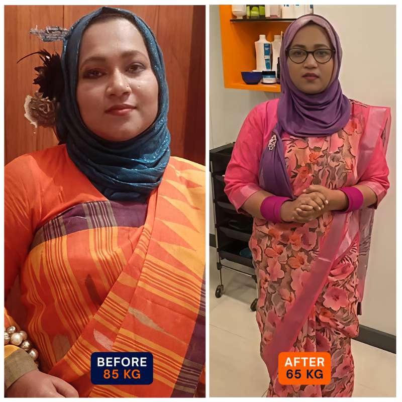 Before and after: 85 kg to 65 kg transformation at VIBES