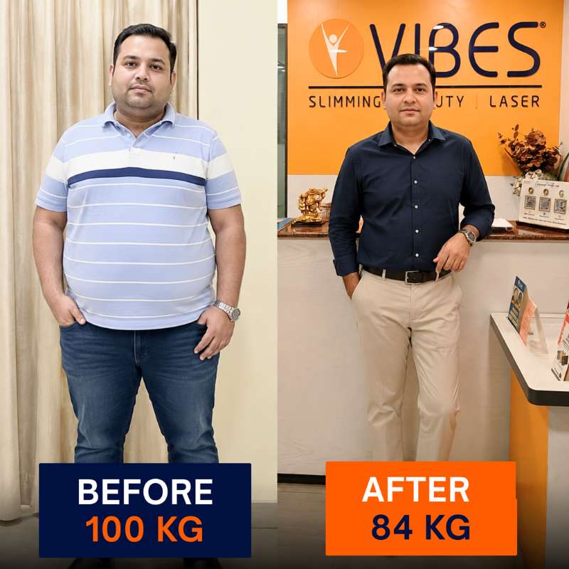 Before and after: 100 kg to 84 kg transformation at VIBES