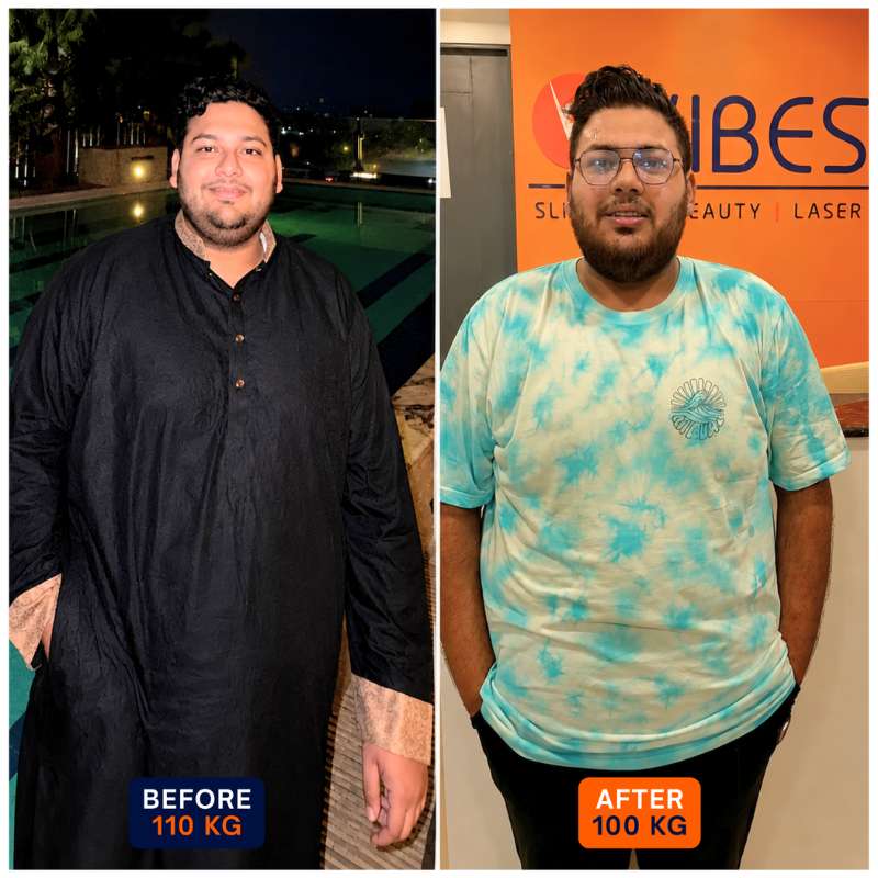 Before and after: 110 kg to 100 kg transformation at VIBES